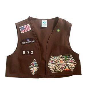 Vintage Girl Scout Brownie Vest Patches Pins Made in USA Youth Girl 10/12‎